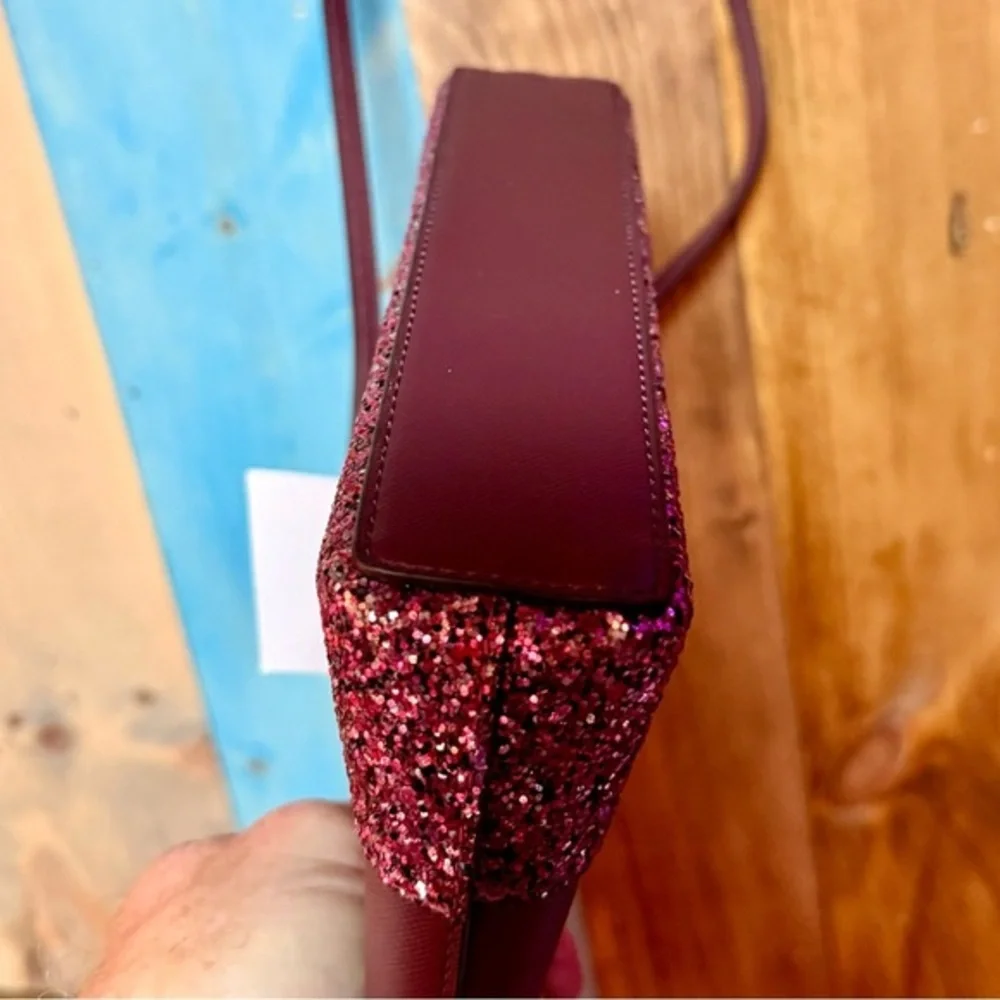 NWT Kate Spade Flash Glitter Crossbody Bag – Cherrywood / Pink Glitter​ NEW